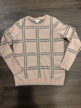 Charter Club Pink Plaid Crewneck Sweater